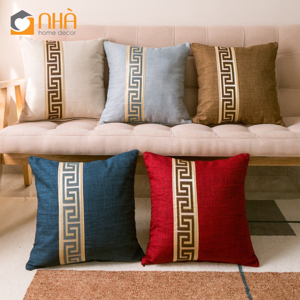 Vỏ Gối Vuông Trang Trí Sofa Họa Tiết Hoa Văn Cổ Điển Sang Trọng Passion