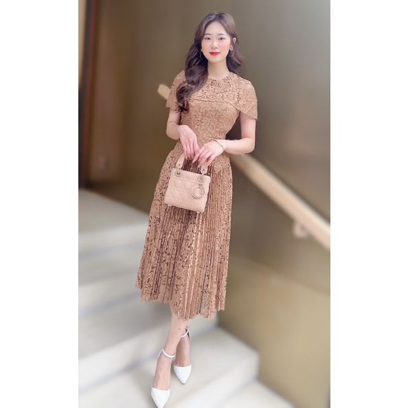 Đầm ngắn bèo gấu phối ren kèm belt Màu Trắng 6745 main image 1