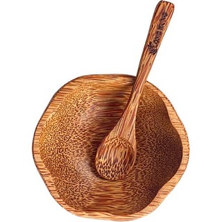 [HB GIFT] Bộ chén muỗng ăn dặm cho bé bằng gáo dừa Long Hưng