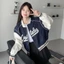 FREESHIP ÁO BOMBER XANH TAY TRẮNG THÊU NGỰC