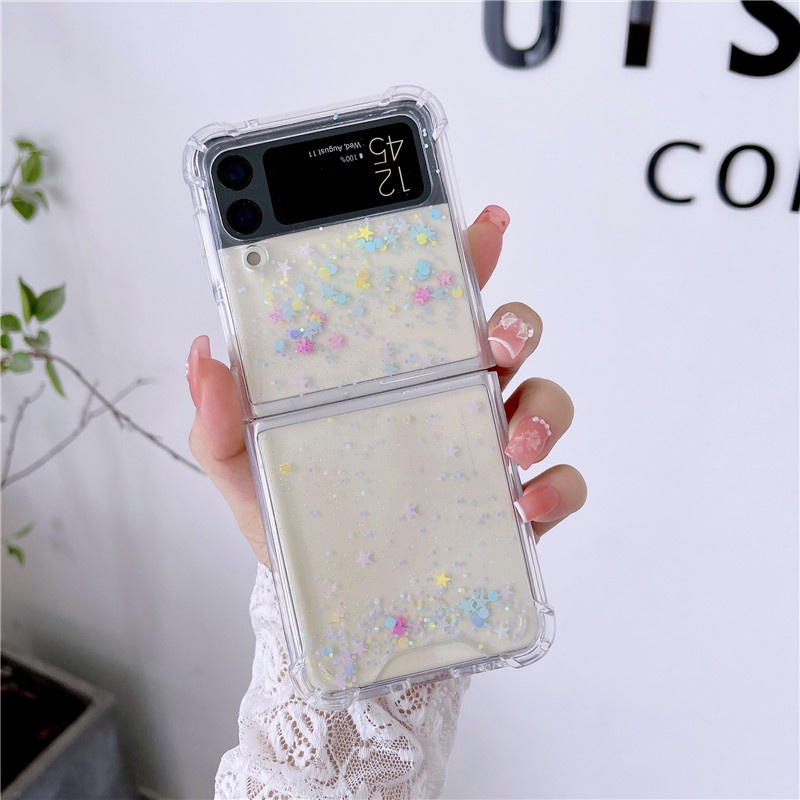 Ốp Điện Thoại Epoxy Chống Sốc Lấp Lánh Cho Samsung Galaxy Z Flip 4 Z Flip 3 5G Z Flip 4 Zflip3 Z Flip4 Z Flip 3