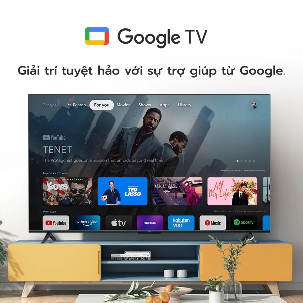 【4K HDR】TCL 55 inch UHD 55T66, Google TV, Tần số quét 60Hz, Chứng nhận Dolby Atmos, Lắp 0đ HCM HN
