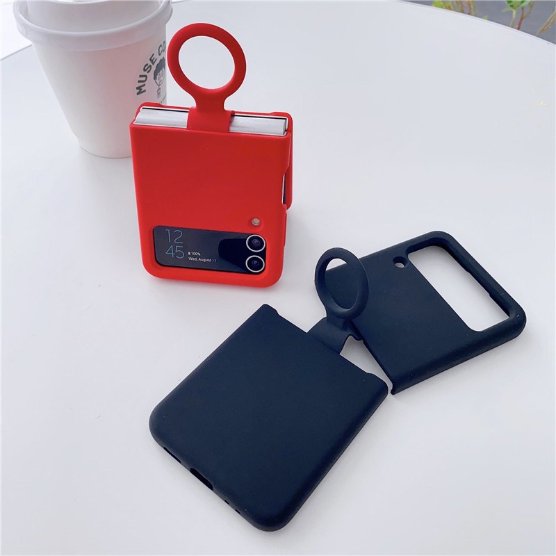 Ốp Điện Thoại Silicon Dẻo Mềm Mại Chống Sốc Có Nhẫn Đỡ Sang Trọng Cho Samsung Galaxy Z Flip 4 Z Flip 3 Z Flip 4 Flip 4