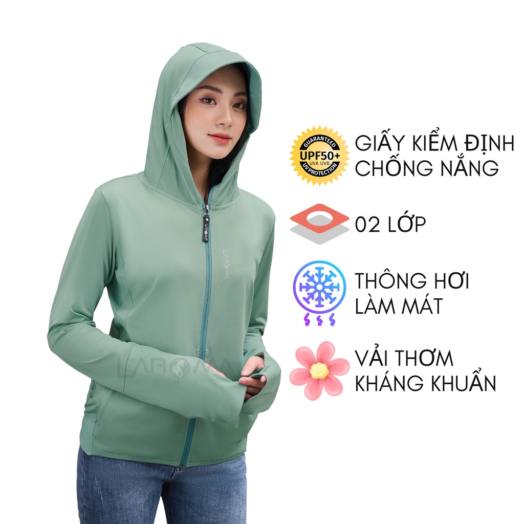 LAROMA Áo chống nắng nữ 2 lớp UPF50+