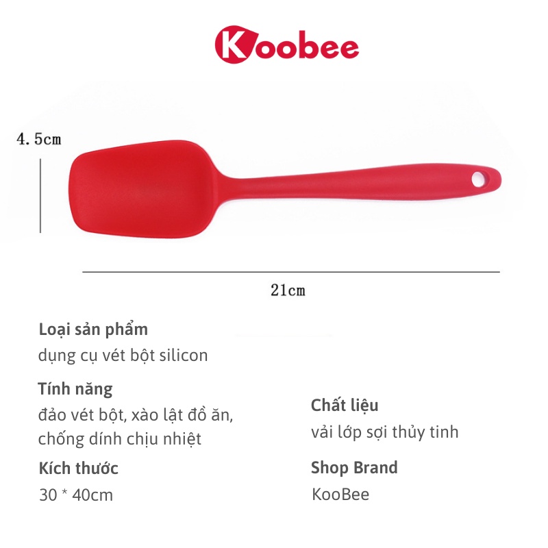 Cây Vét Bột Silicon Chống Dính Chịu Nhiệt KOOBEE – Đảo Xào, Trộn Bột Không Lo Trầy Chảo (PKB38)