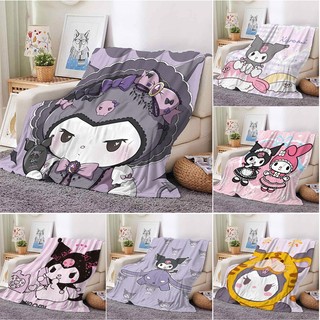 Kuromi 4 Kích Thước Flannel Chăn Kuromi Giai Điệu Dễ Thương Thời Trang Trẻ Em Đơn Mặt Mềm Mại Thoải Mái Ấm Giường Chăn Điều Hòa Không Khí Chăn