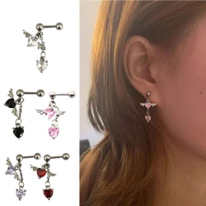 Bông tai Zircon hình trái tim BTF dành cho nữ Sinh nhật kỷ niệm ngày lễ tình nhân