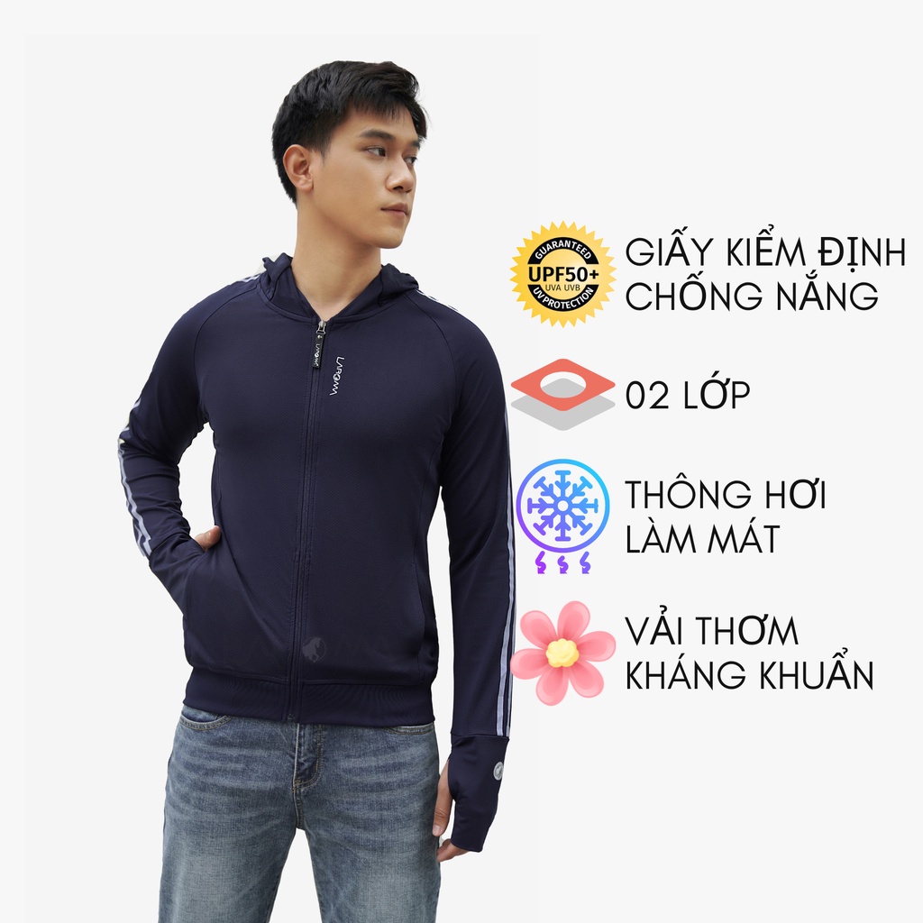 LAROMA Áo chống nắng nam 2 lớp UPF50+