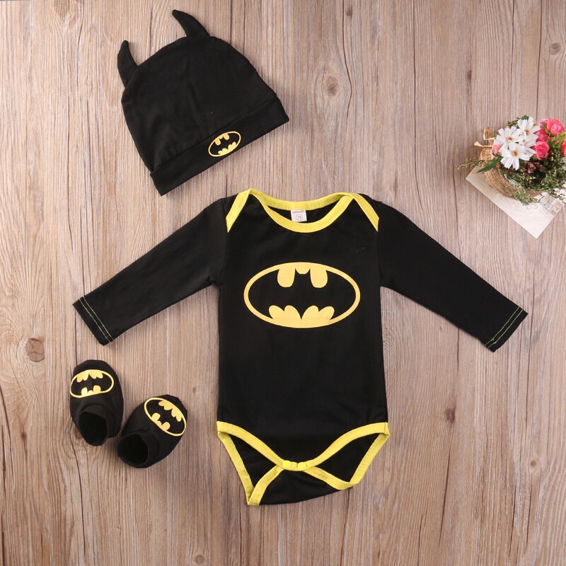 0-24 tháng tuổi Bé trai Hoạt hình Áo liền quần đáng yêu kèm giày và mũ Trang phục Halloween