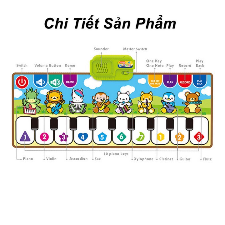 🎁Hỏa Tốc🎁Đàn piano -Thảm âm nhạc kiểu dáng đàn phím dành cho bé, giúp trẻ phát triển năng khiếu, cảm thụ âm nhạc
