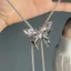 Unstop * Vòng Cổ Bướm Thời Trang Quà Tặng Cho Bé Gái Nữ Bạc Bướm Dây Rút Vòng Cổ Choker Trang Sức Quà Tặng Cho