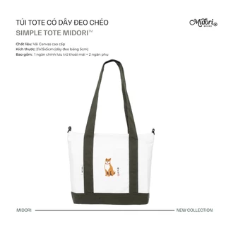 Túi Xách Tote có dây đeo chéo Loại Lớn Chó Shiba Local Brand Mi Midori