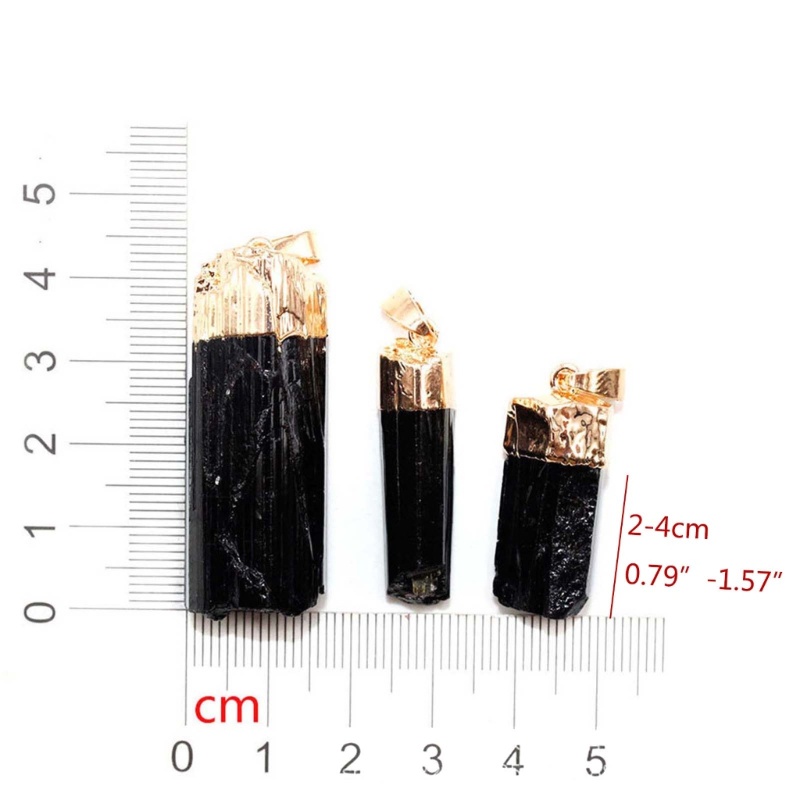 Mặt dây chuyền Tourmaline đen tự nhiên không đều, đá chữa lành, năng lượng trang sức
