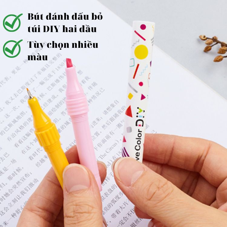 Bút đánh dấu highlight 2 đầu cute nhiều màu pastel huỳnh quang Hàn Quốc đánh dấu nhớ dòng trang trí sổ tay dễ thương