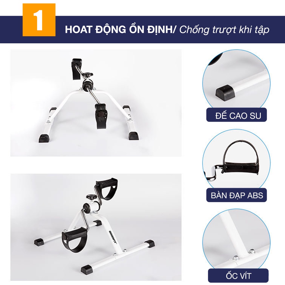 Xe đạp thể dục mini tháo lắp tại nhà, văn phòng GoodFit GF003MB