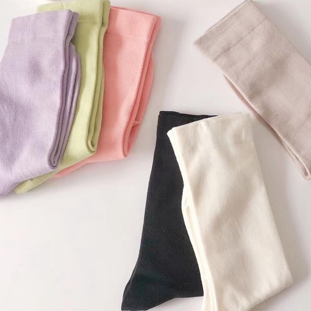 Tất Cao Cổ Nam Nữ Vớ Cao Cổ Nữ Nam Màu Pastel Vintage Chất Cotton Mịn Tất Vớ Cổ Cao Nữ Vớ Cao Cổ Cao Cấp