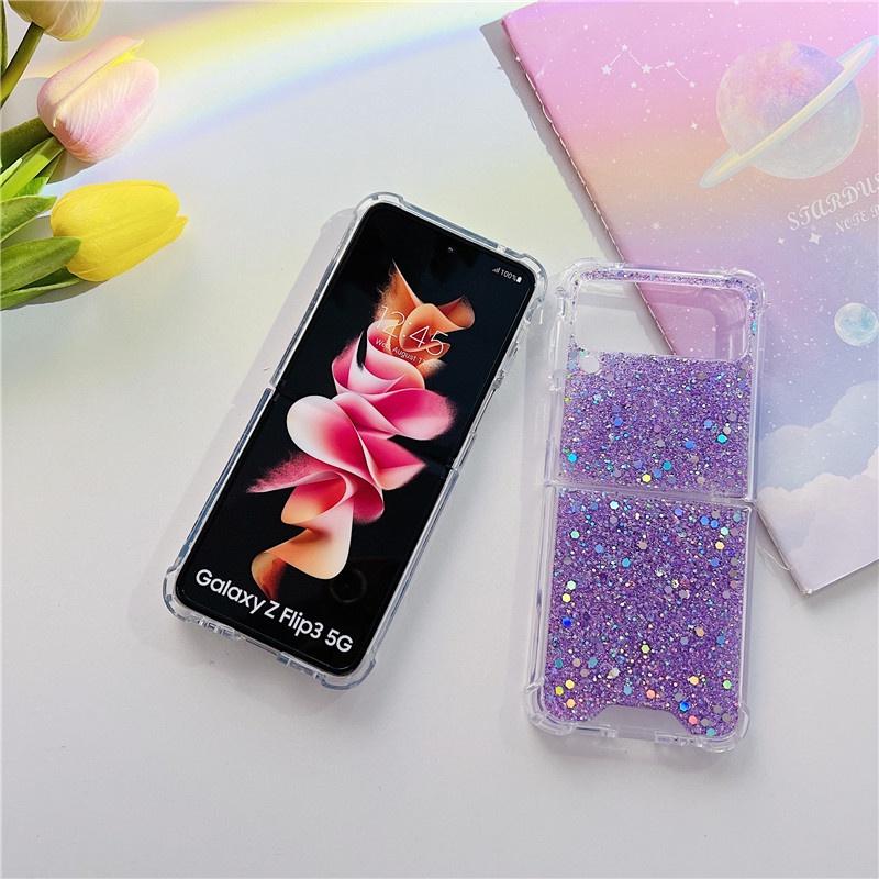 Ốp Điện Thoại Silicon Mềm Trong Suốt Chống Sốc Đính Kim Tuyến Sang Trọng Cho Samsung Galaxy Z Flip 4 Z Flip 3 5G Z Flip 4 Zflip3 Z Flip4 Z Flip 3