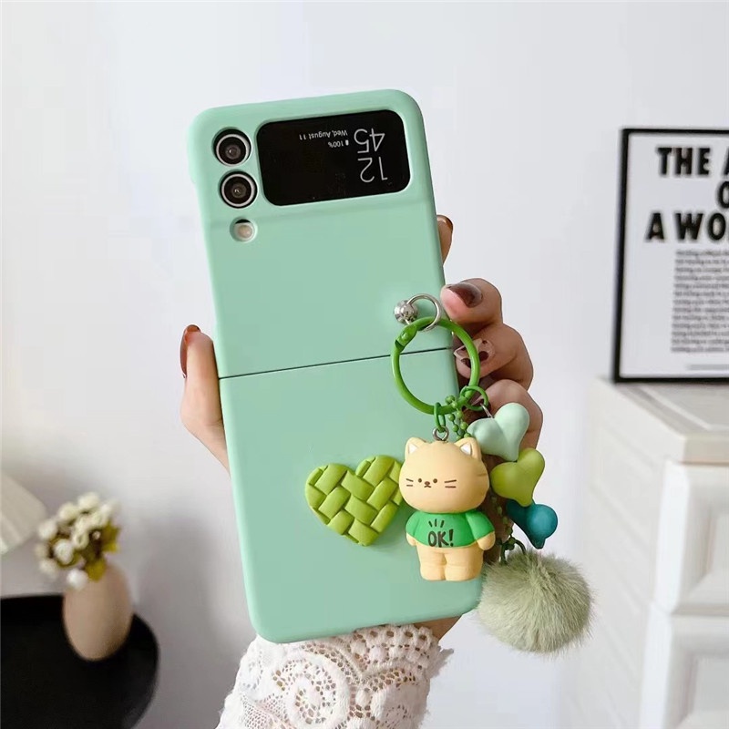 Ốp Điện Thoại Nắp Gập Chống Sốc Có Móc Khóa Búp Bê Dễ Thương Cho Samsung Galaxy Z Flip 4 5G Z Flip 3 5G Z Flip 4 Z Flip 3