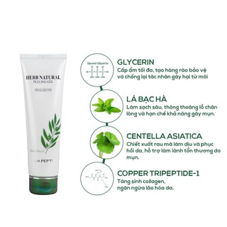 Tẩy Da Chết Thảo Dược Mịn Và Sáng Da Dr.Pepti Herb Natural Peeling Gel 130ml - Bebeau
