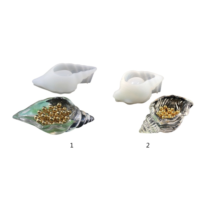 Flgo Chậu Hoa Khuôn Nhựa DIY Khay Nhựa Silicon Khuôn Conch Trang Sức Đĩa Món Ăn Khuôn