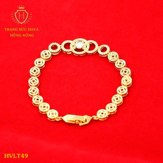 Lắc Tay Kim Tiền Nữ Đính Đá Xi Mạ Vàng 24K Cao Cấp - Trang Sức Hava - HVLT49