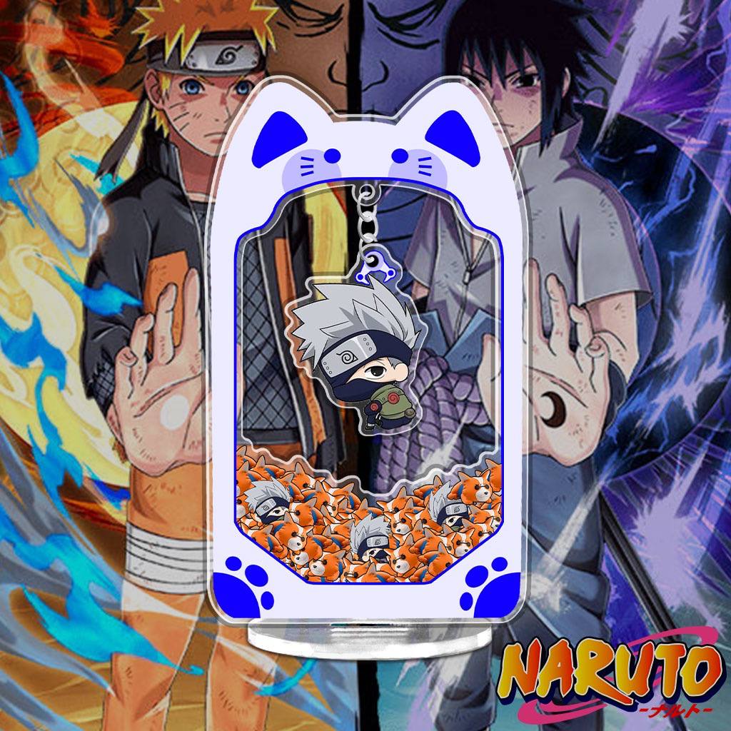 Mô hình gắp thú bông Naruto standee chibi các nhân vật naruto sasuke itachi gara kèm móc khóa 15cm phụ kiện