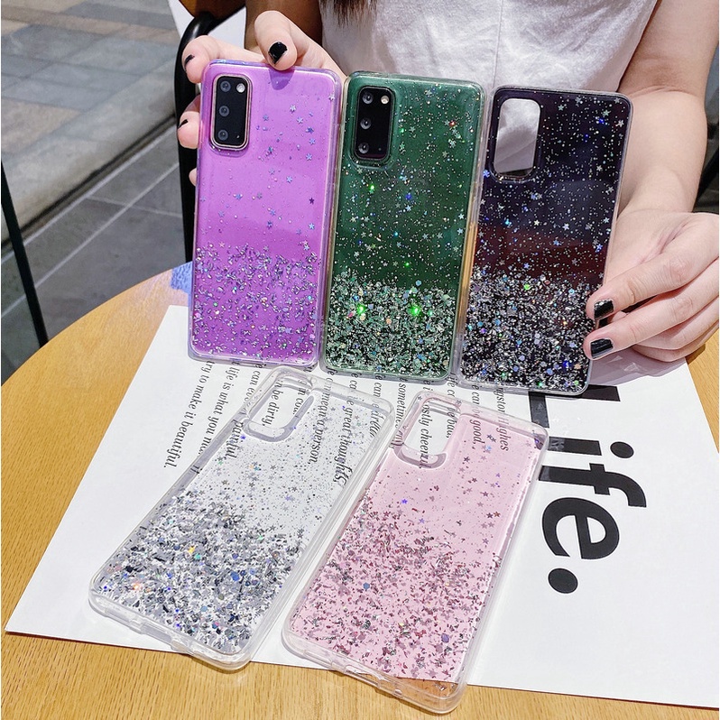 Ốp Điện Thoại TPU Dẻo Đính Ngôi Sao Lấp Lánh Cho Samsung Galaxy A50 A70 A30S A20S A10 A8 2018 J8 2018 A7 2018