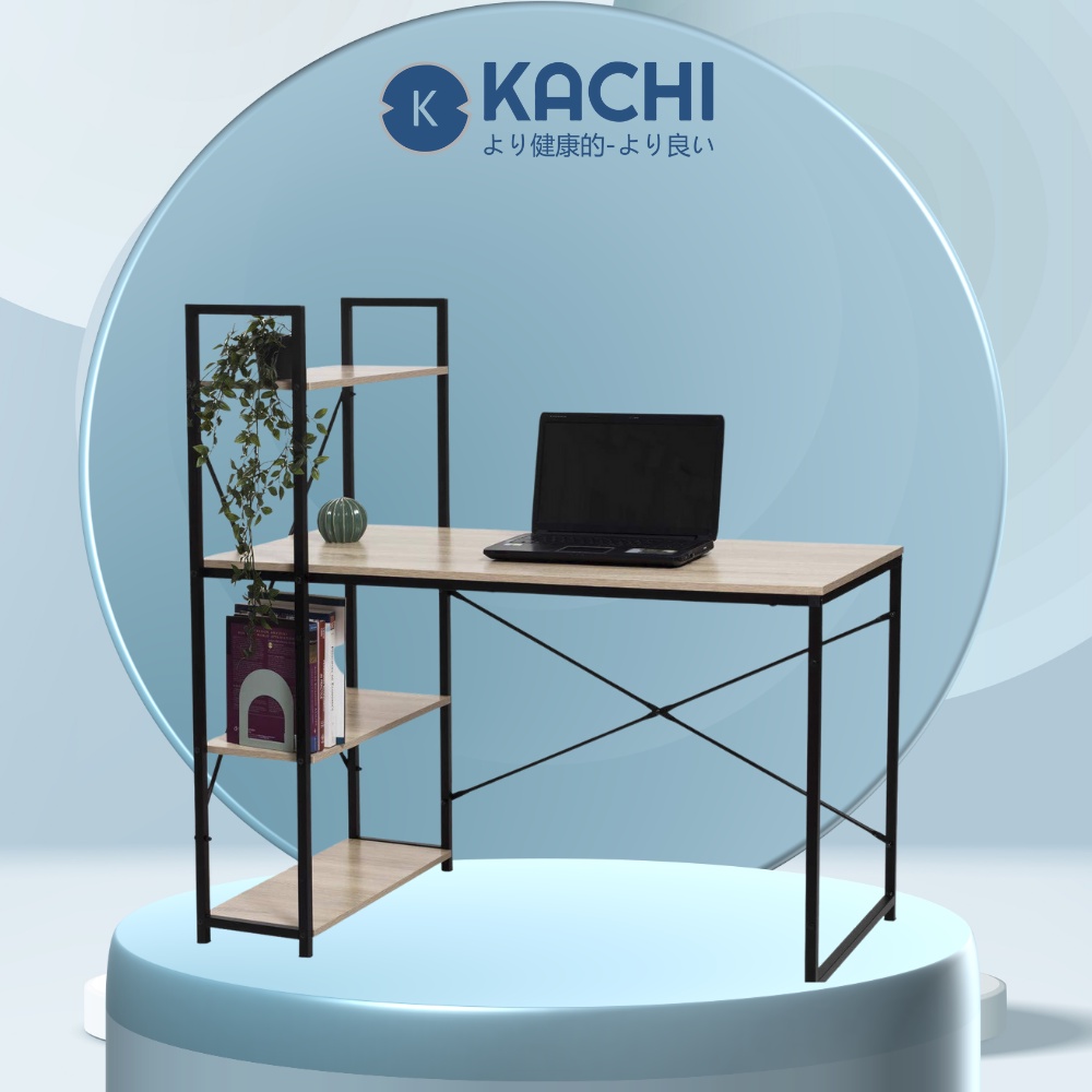Bàn văn phòng bàn học có kệ sách đi kèm Kachi MK184 120x60cm màu đen