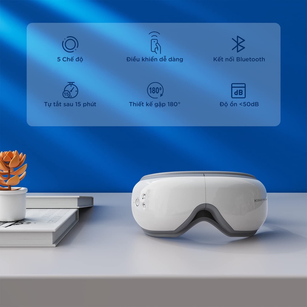Ảnh Máy Massage Mắt Cao Cấp KINGTECH KY-925 Mát xa Túi Khí Kèm Nhiệt, Tích Hợp Bluetooth - Chính Hãng 4