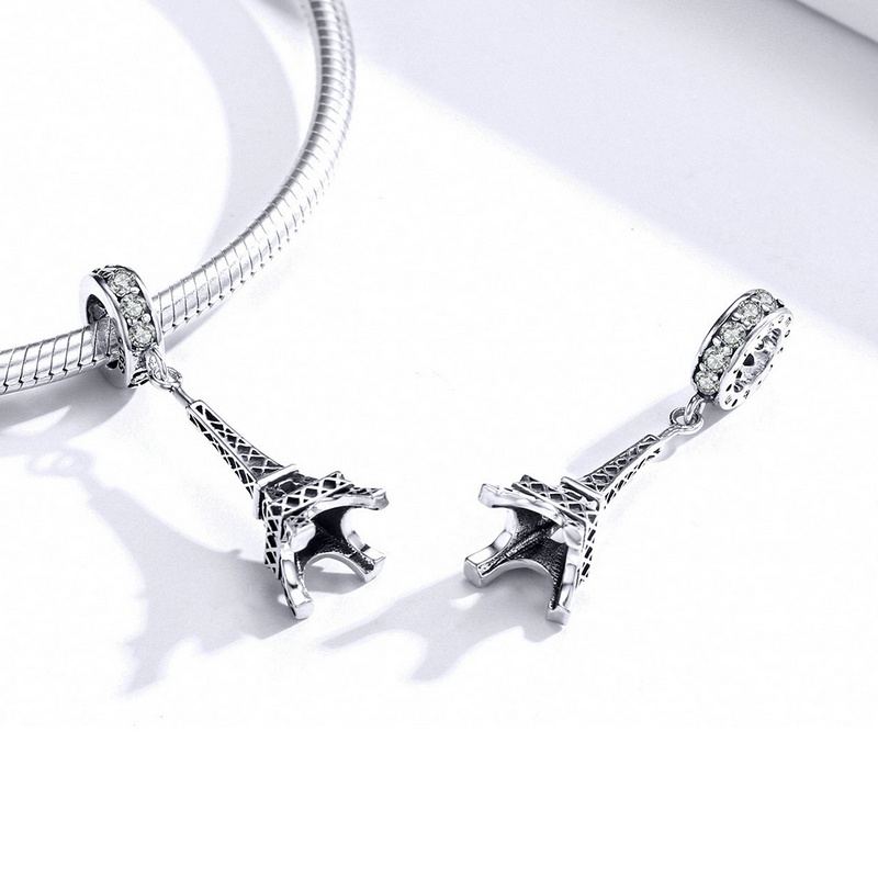 Bamoer Hạt Xâu Chuỗi Bạc 925 Hình Tháp Eiffel Thời Trang Kèm Vòng Tay Diy Dành Cho Nữ Sinh