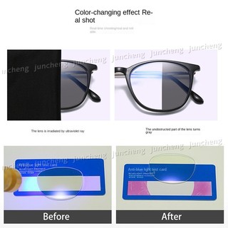 Kính Mắt Chống Bức Xạ Photochromic Dành Cho Nữ Thời Trang Chống Ánh Sáng Xanh UV400 Unisex Kính Thích Ứng Có Thể Thay Thế Ống Kính Kính Kính Mắt Khung Tự Động Đổi Màu Kính Mát