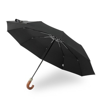 Ô gỗ tay cầm cong tự động, vải 300T, chống gió hiệu quả