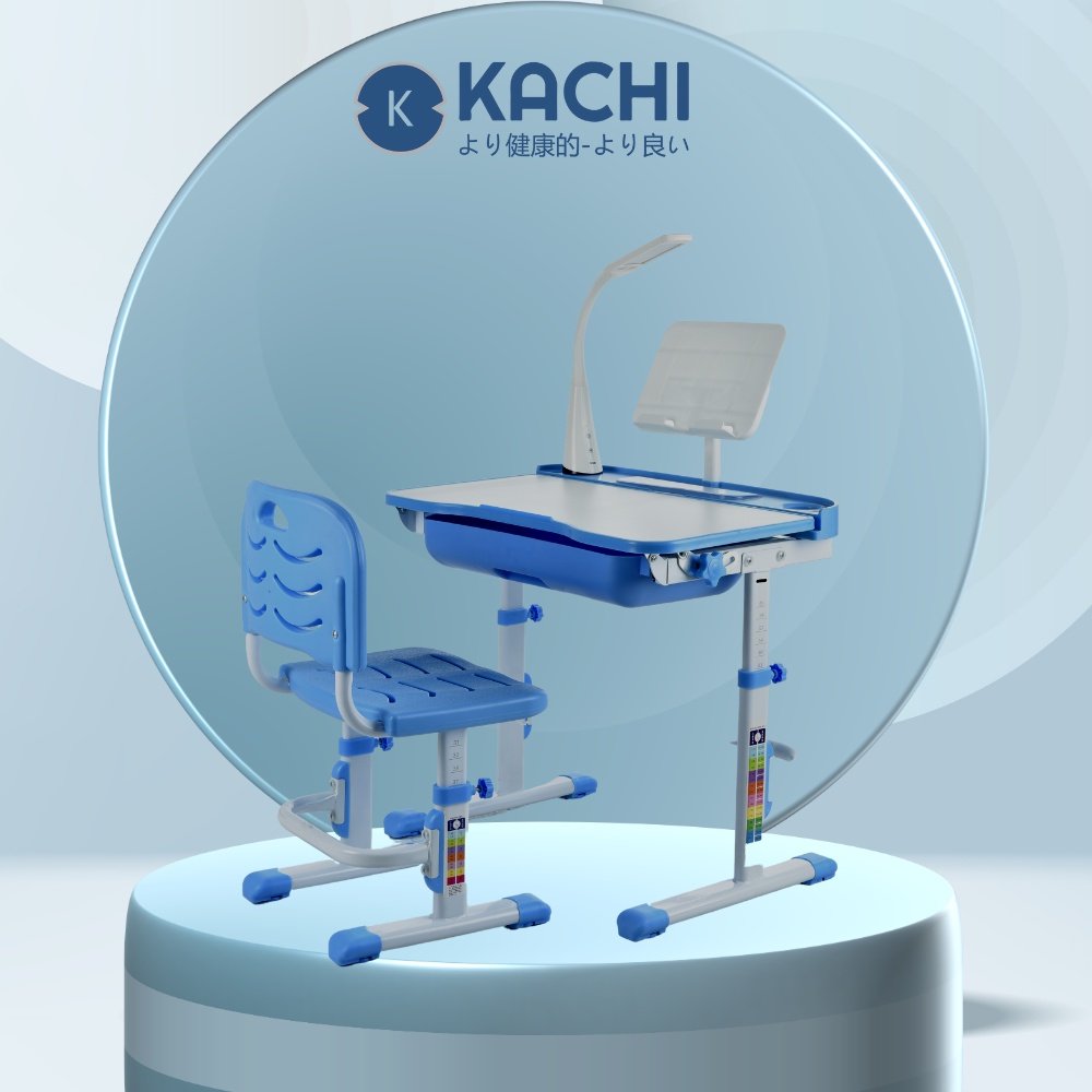 Bộ bàn học thông minh chống gù lưng Kachi MK102 – Màu Xanh