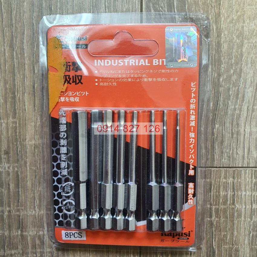 Bộ đầu bắn ốc lục giác trắng KAPUSI Nhật Bản 1.5-8mm, 8 chi tiết, thép ...