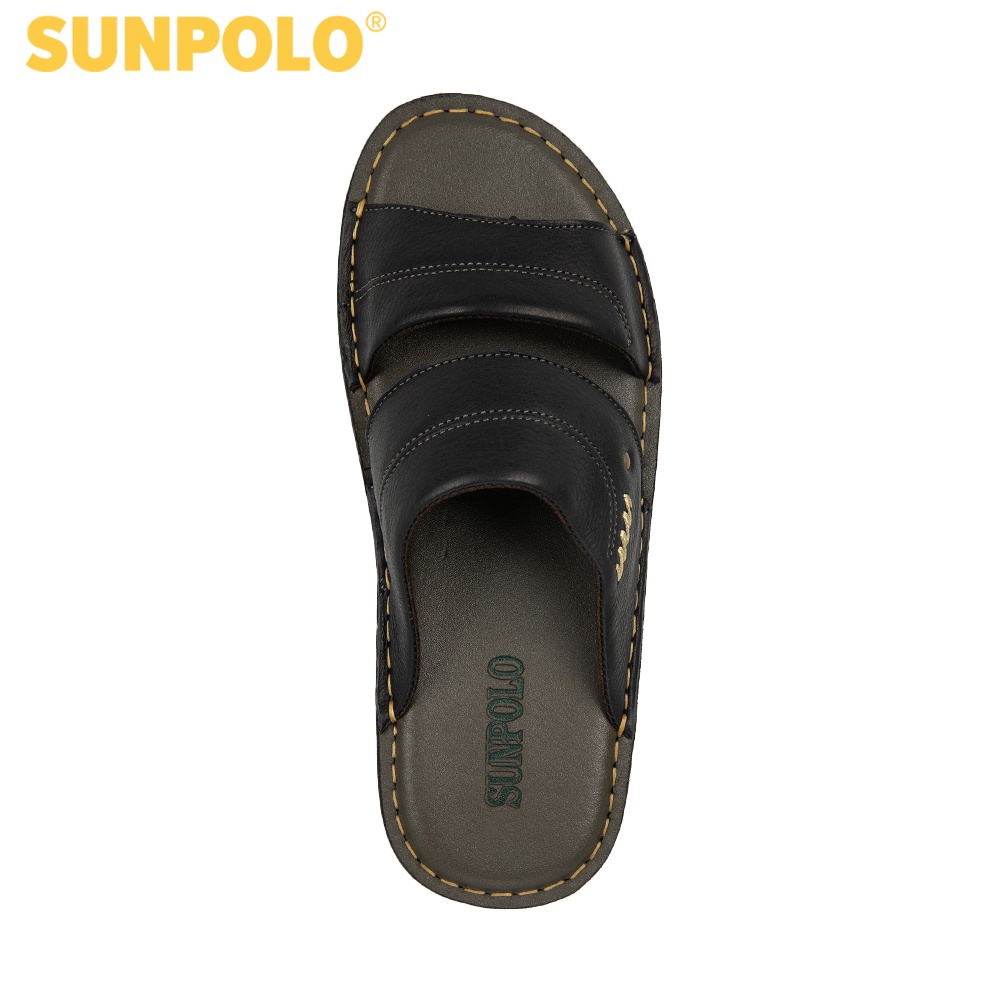 Ảnh Dép quai ngang nam da bò cao cấp SUNPOLO AQN029 3