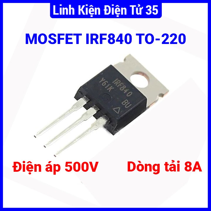 20 Pz MOSFET IRF840 TO-220 - 8A 500V N-channel, GCSUPERMARKET, Nuova Qualità T2