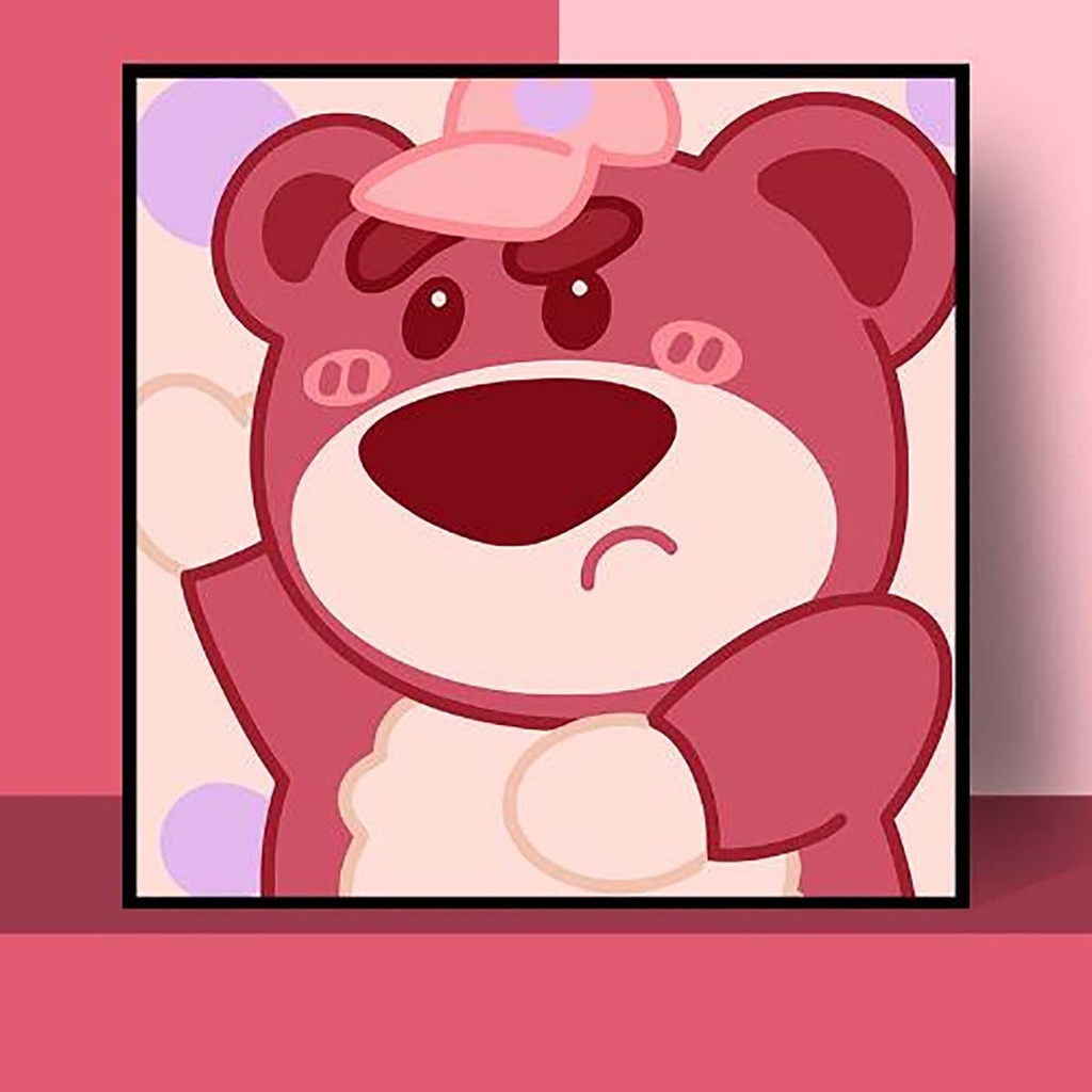 Tranh Tô Màu Gấu Dâu Tây Lotso Theo Số Hóa Mini Có Khung 20X20Cm Cute Cho  Bé Trẻ Em Người Lớn Ít Chi Tiết Hình Vuông | Shopee Việt Nam