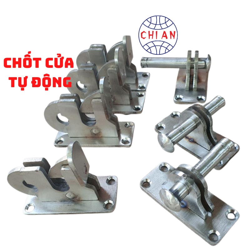 Bộ sản phẩm Chốt cửa tự động - Dễ sử dụng - 2 Loại Mộc và Xi đẹp như Inox - Không ưng hoàn tiền;