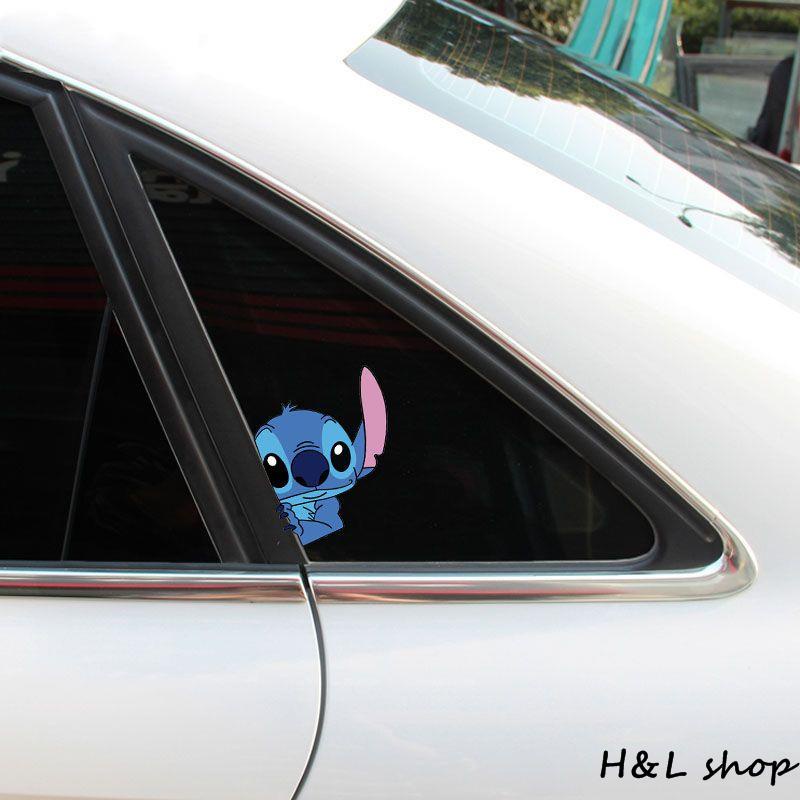 Hl Nhãn Dán Trang Trí Xe Hơi Họa Tiết Hoạt Hình stitch