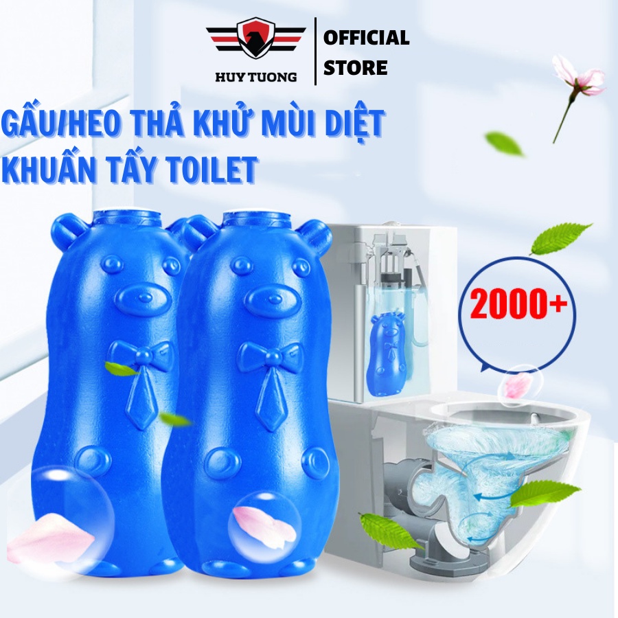 Ảnh Lọ thả bồn cầu hình HEO/GẤU, diệt khuẩn khử mùi tẩy sạch các mảng bám toilet - HUY TUONG 1