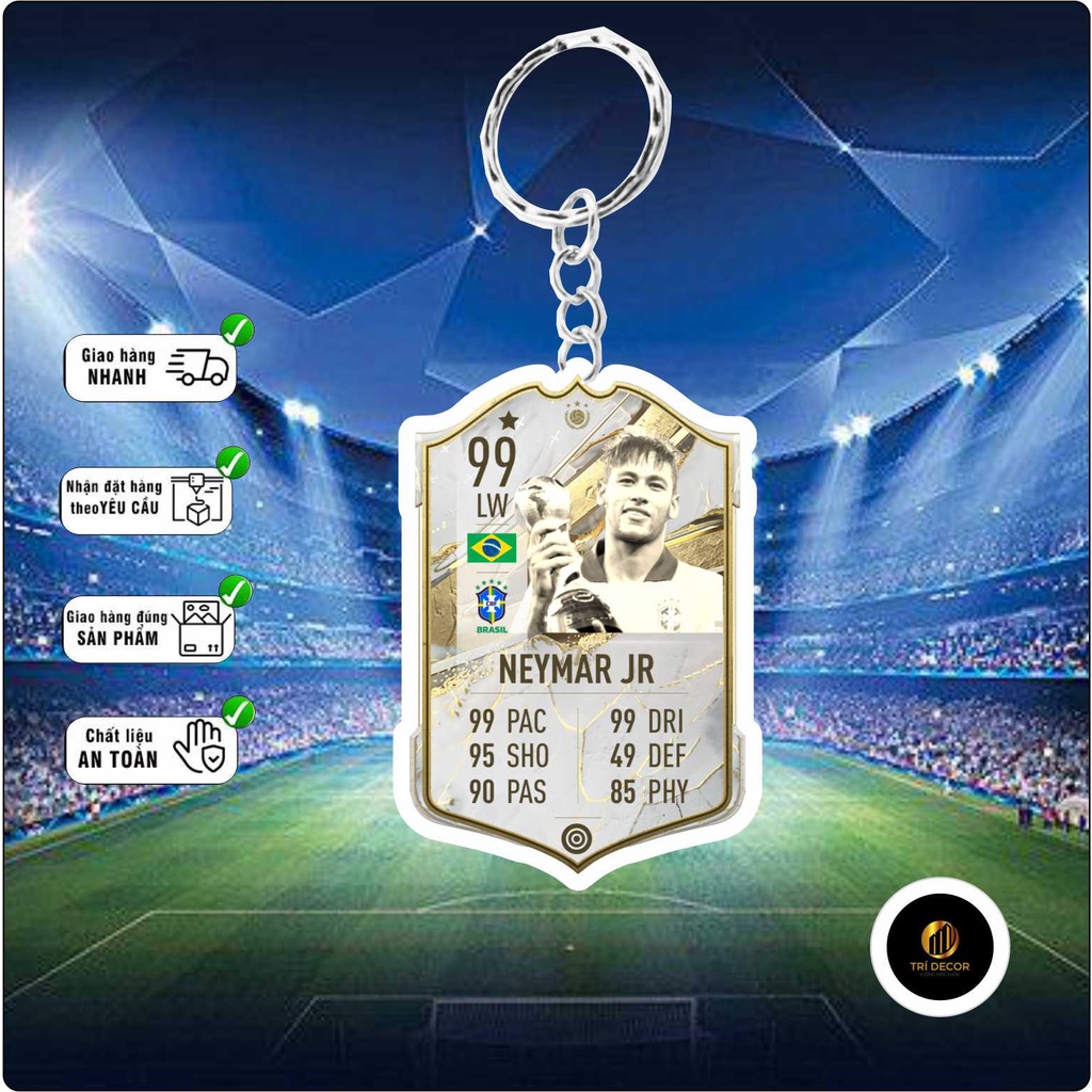 Móc khóa neymar, móc khóa cầu thủ - móc khóa mica trí decor