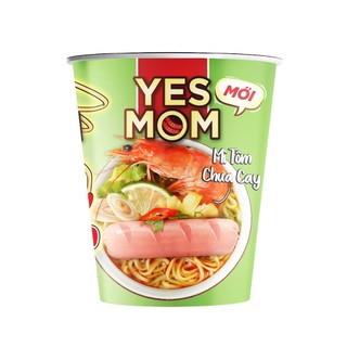 Thùng 12ly mì yesmom có xúc xích 4vị (tôm, bò, sườn, hủ tiếu mì) 79.2gr x 12ly