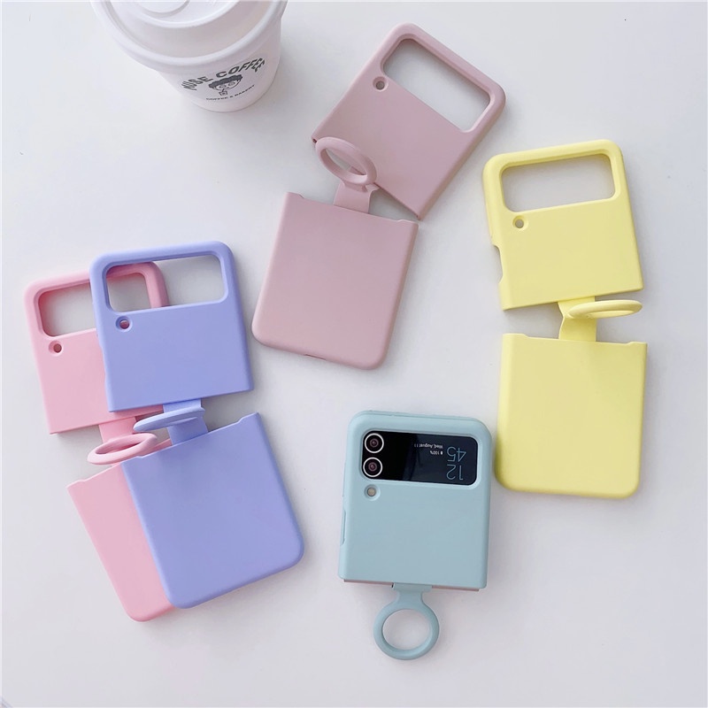 Ốp Điện Thoại Silicon Dẻo Mềm Mại Chống Sốc Có Nhẫn Đỡ Sang Trọng Cho Samsung Galaxy Z Flip 4 Z Flip 3 Z Flip 4 Flip 4