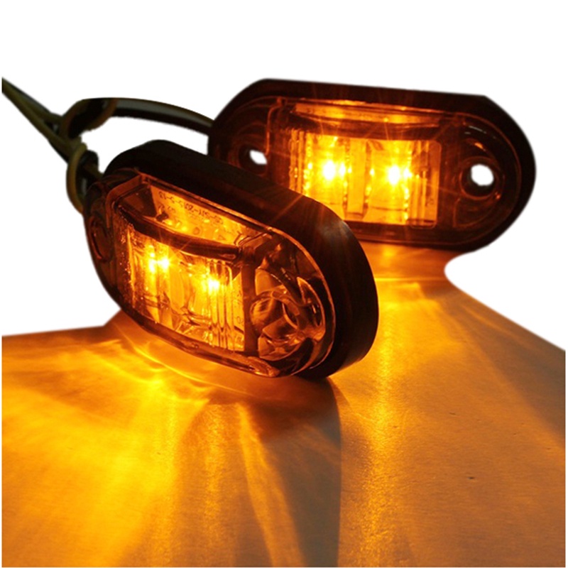 Đèn LED 2 Bóng 12V / 24V Ánh Sáng Vàng Hổ Phách Gắn Hông Xe Hơi / Xe Tải
