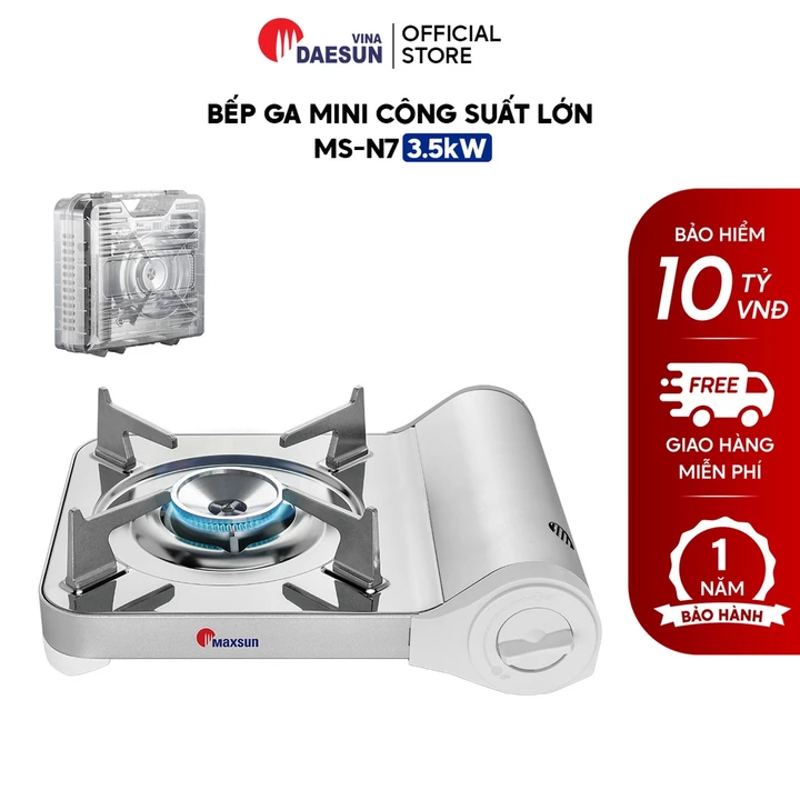 Bếp Ga Mini Công Suất Lớn MS-N7S - Công Suất 3500W | Thiết Kế Siêu Mỏng | Inox Chổng Rỉ | Bảo Hiểm Chống Nổ | Maxsun