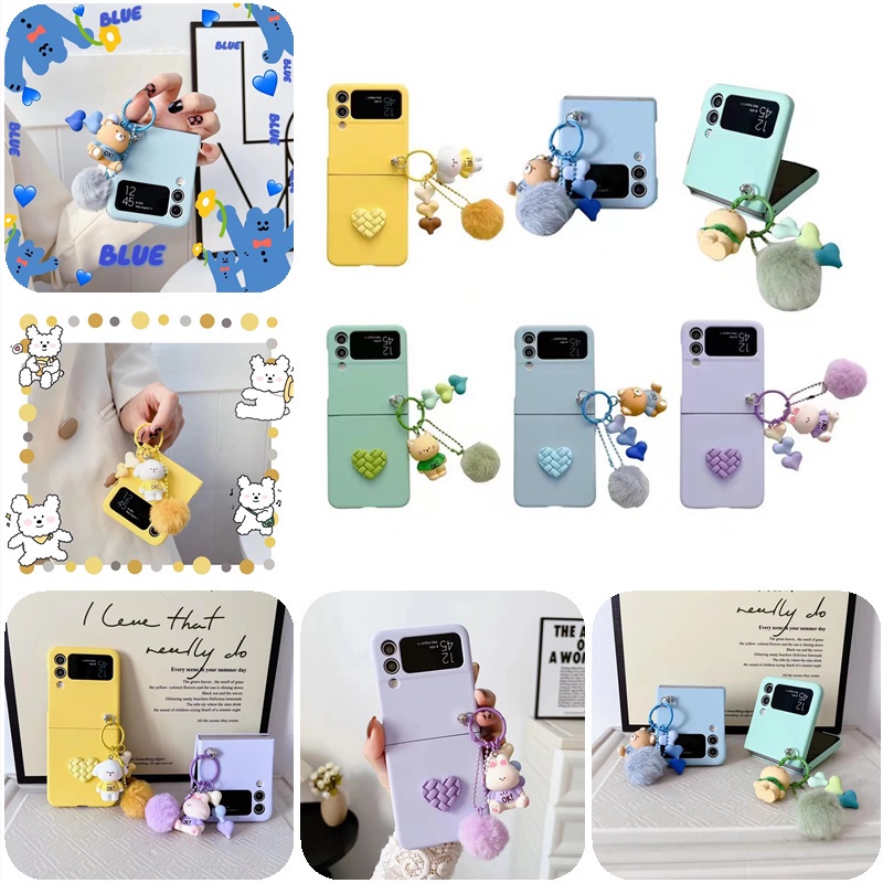 Ốp Điện Thoại Nắp Gập Chống Sốc Có Móc Khóa Búp Bê Dễ Thương Cho Samsung Galaxy Z Flip 4 5G Z Flip 3 5G Z Flip 4 Z Flip 3