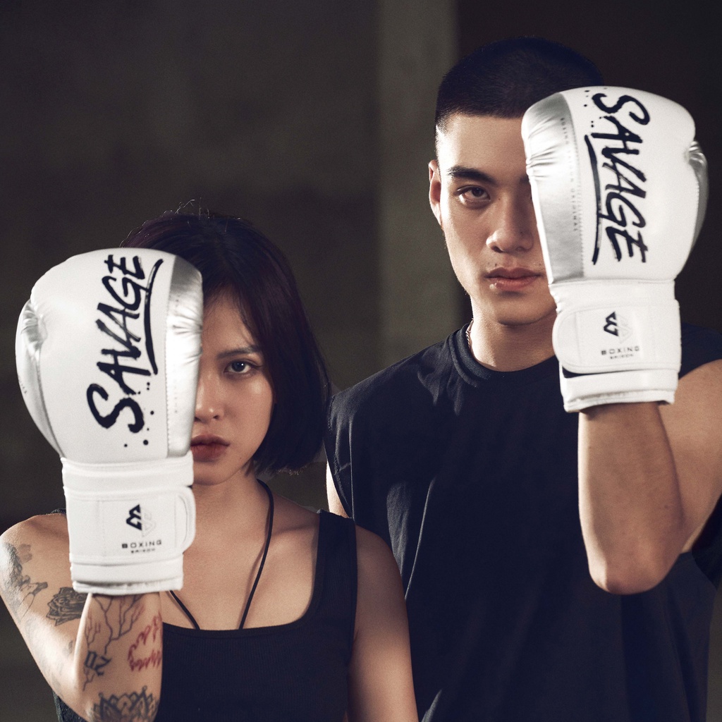 Găng Tay Boxing Saigon Savage - White/Black | Shopee Việt Nam