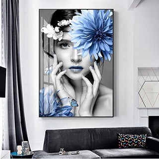 Tranh Treo Tường Chân Dung Cô Gái Nghệ Thuật (60x90cm) - Tranh Laminate Tráng Gương