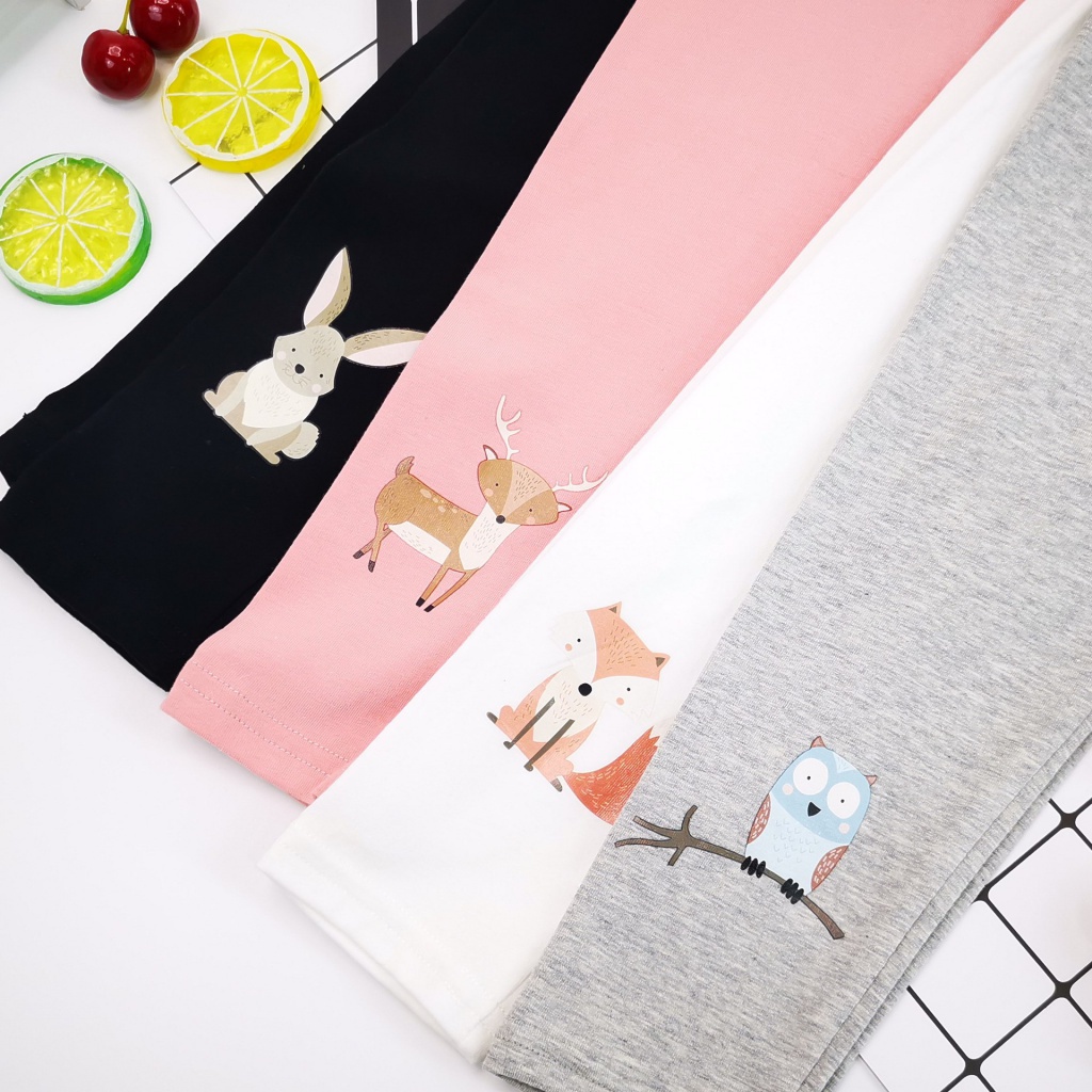 Mùa Xuân Thu Mỏng Phong Cách Bé Gái Quần Legging 100-160CM Nhỏ Vừa Trẻ Em In Hình Động Vật Quần Legging Slim fit Mặc Ngoài Quần Dài
