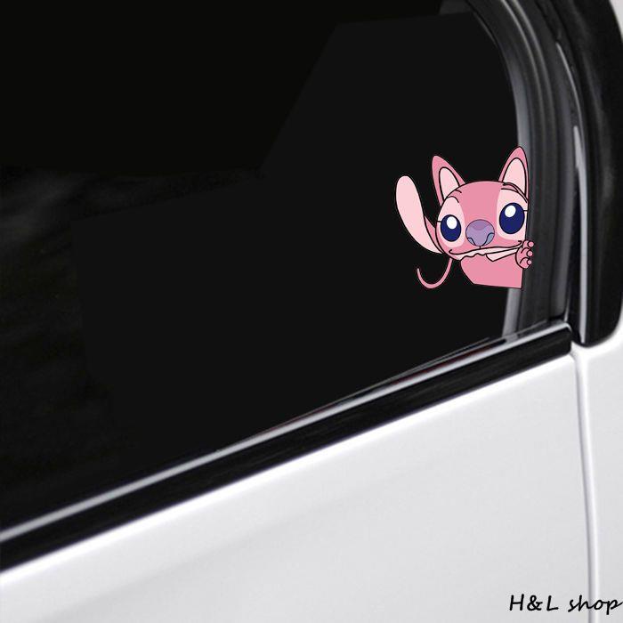 Hl Nhãn Dán Trang Trí Xe Hơi Họa Tiết Hoạt Hình stitch